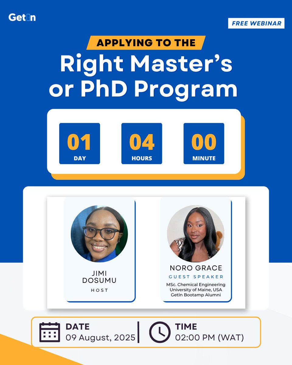 TOMORROW is the day!
If you’ve ever asked:
🔹 Is this program right for me?
🔹 Will this help me get funding?
🔹 Am I even qualified?
then this webinar is your answer.

The final call is here, Dont miss out : getineduconsulting.eb-sites.com/webinars