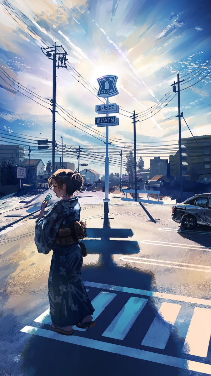 集合前の腹ごしらえ🍦
（皆のおすすめの夏祭り教えてください）
#イラスト