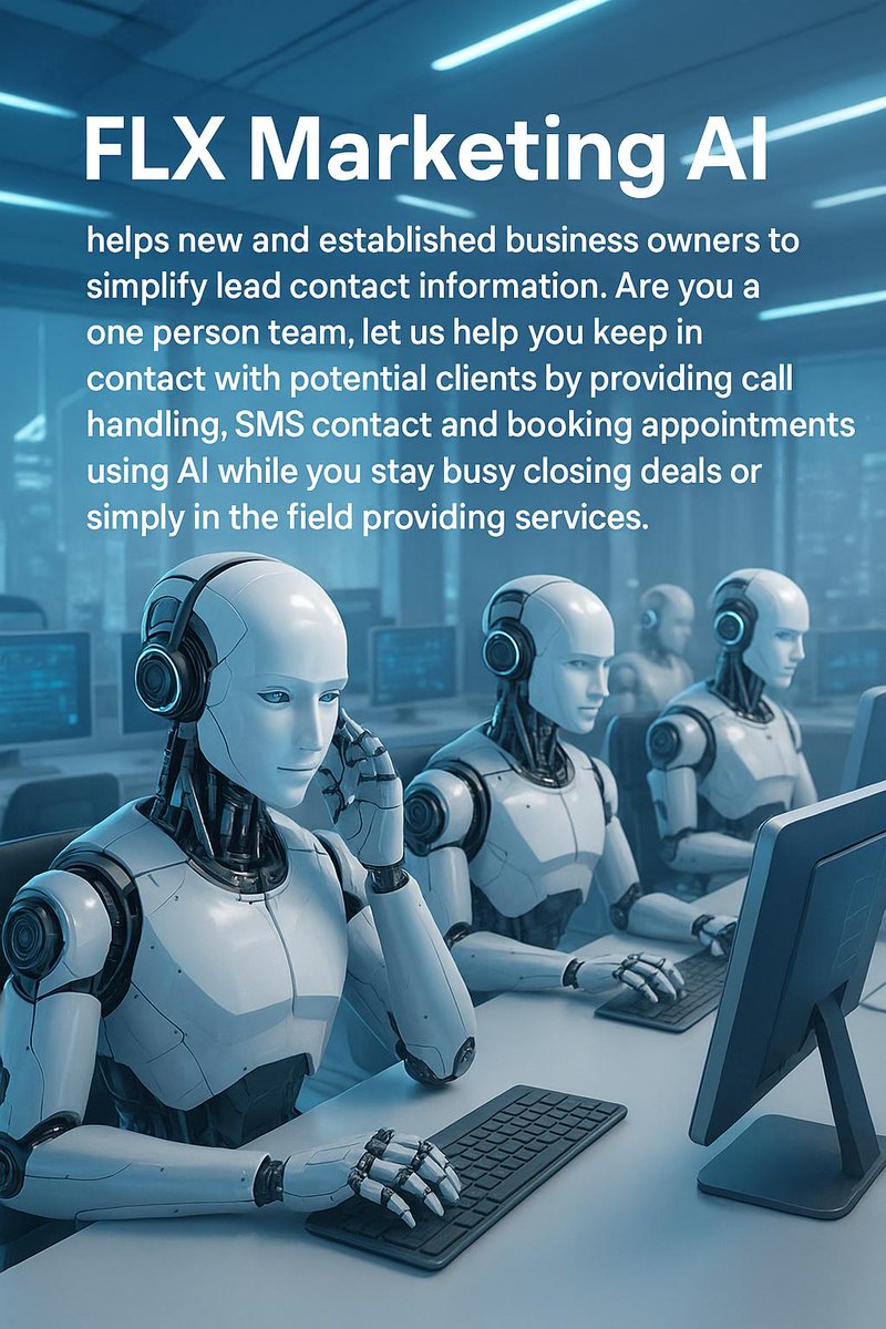 We help startups and small businesses stay connected and close more deals — without lifting a finger. 💼🤖

Let our AI handle the calls, texts, and booking while you focus on growing.

📲 Book your FREE demo: (888) 865-7914
#FLXMarketingAI #SmallBusiness
