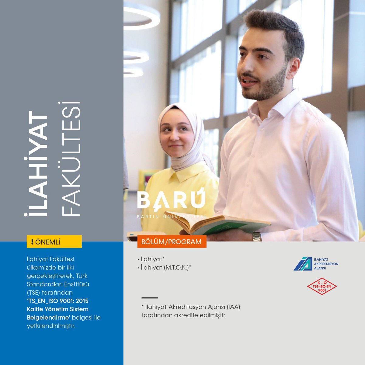 📌BARÜ İlahiyat Fakültesi📌

✅ Yaygın çift ana dal ve yan dal imkanı  

✅ Akredite bölüm 

✅ Kalite yönetim sistemi ve daha fazlası…

🔗aday.bartin.edu.tr

#BARÜ #Tercih2025