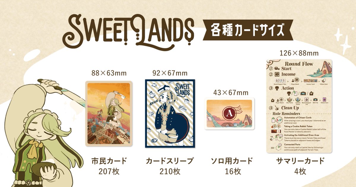 SweetLands のスリーブを 検討されていらっしゃるバッカー様へ カード