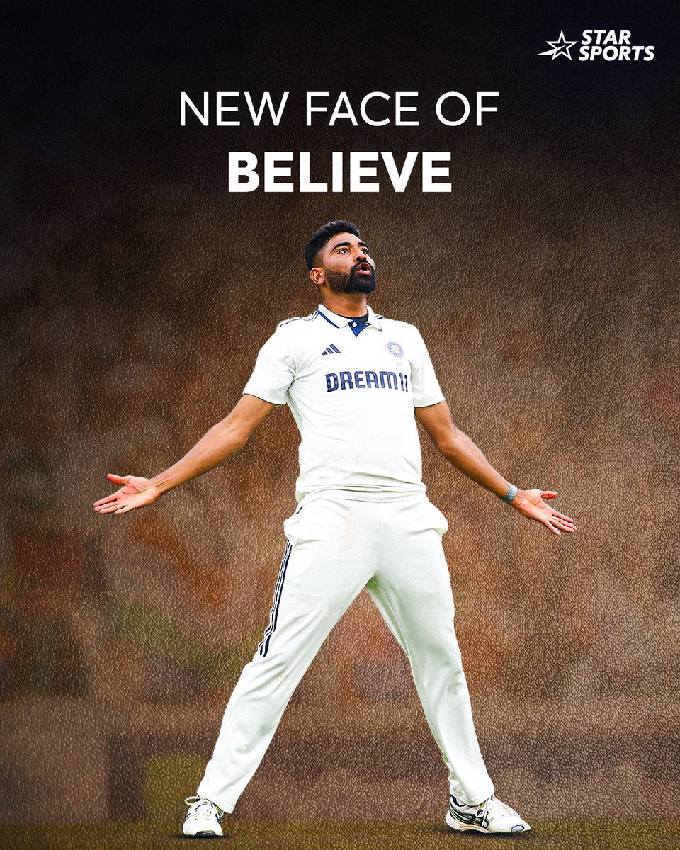 pr110009's tweet image. STAR SPORTS POSTER FOR DSP SIRAJ. 
#MohammadSiraj 
#TestCricket
#SanjuSamson