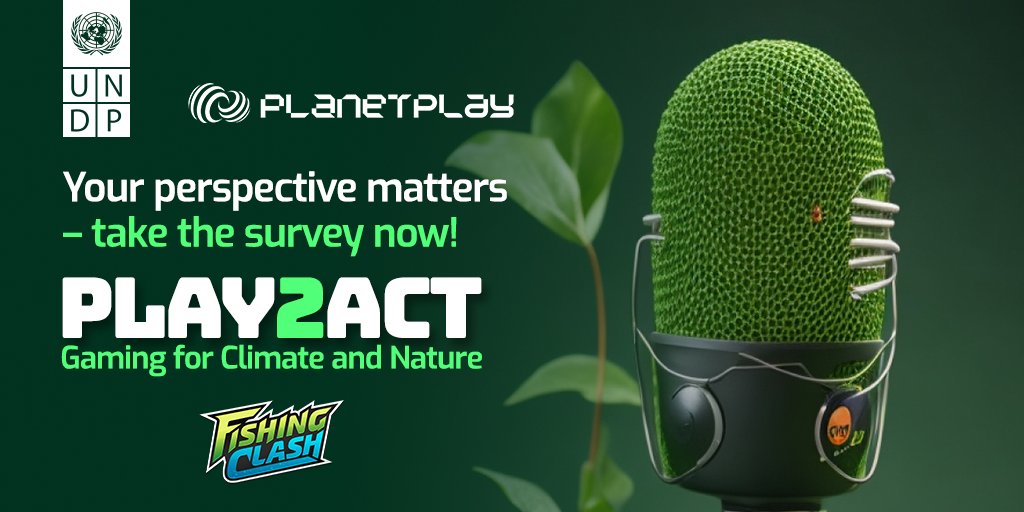 We believe games can spark real change 🌍
Take 3 mins to join the Gaming for Climate and Nature survey 🎮
Run with <a href="/PlanetPlayGames/">PlanetPlay</a> , with results shared with UNDP &amp; led by EU/UKRI GREAT researchers🌱
Your voice = one unique impact

👉bit.ly/41AdkAH
#Play2Act #PlanetPlay