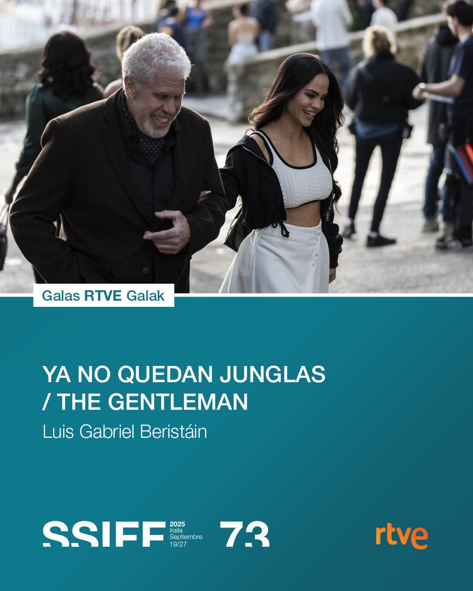 #73SSIFF #GalasRTVE 🎊 Ya no quedan junglas, dirigida por Luis Gabriel Beristáin, es una historia que reposa en tres ejes, el amor, la violencia y la venganza a través del Gentleman, un viejo militar interpretado por Ron Perlman. Completan el reparto Megan Montaner, Hovik