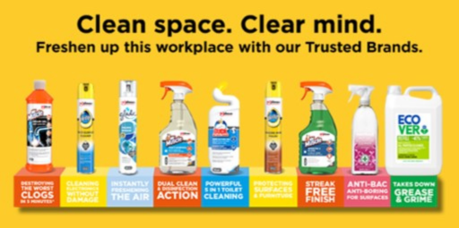 94% of SME decision makers think more
frequent cleaning is required.*
Our 2023 survey of 210 SME decision makers revealed 94% of respondents agreed that there were workplace areas that needed
to be cleaned more often than they are currently.*
The survey also found that…