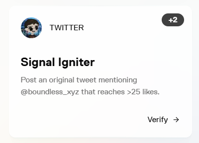 play2base0's tweet photo. Excited to join the @boundlesshq

Revolution!  The Signal is live, bringing ZK proofs to Ethereum &amp; beyond. Let’s prove every blockchain together!  Help me unlock the Silver task with 25+ likes!  #Boundless_xyz #Web3 #ZK https://t.co/nyfeeanrSR