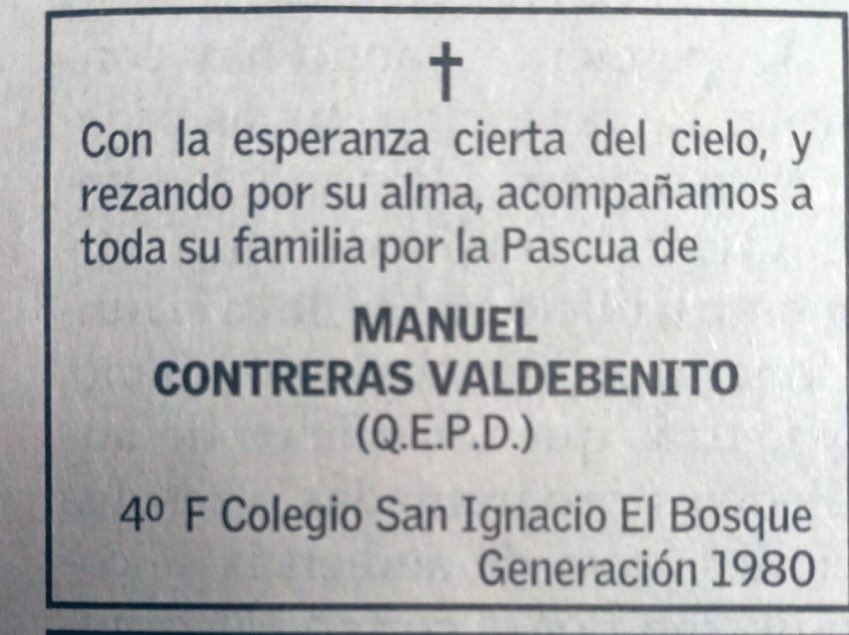 Murió Manuel Contreras Valdebenito (62), hijo del ex director de la DINA. Estaba en el
Hospital Militar, en Santiago, por accidente cerebrovascular