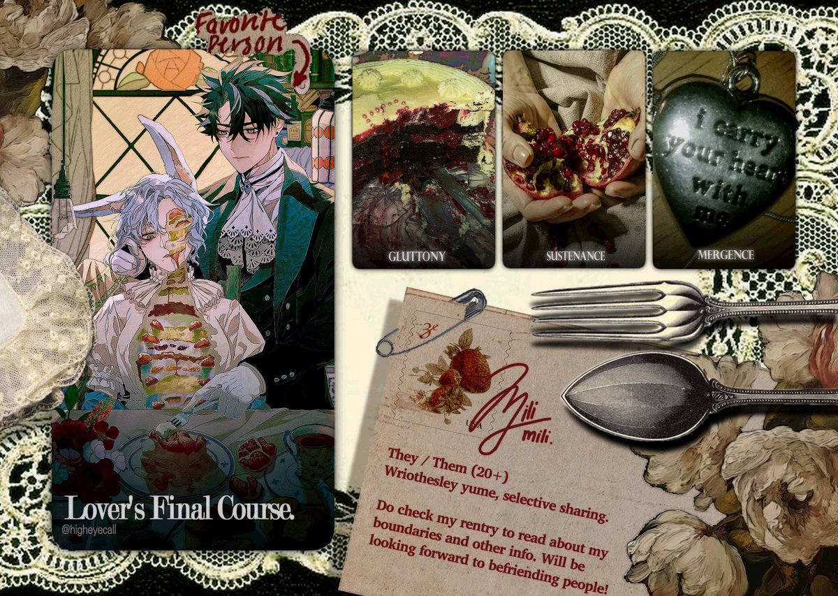 Selamat sore, semuanya! Dengan Mili di sini. Aku baru saja pindah akun dan berniat untuk mencari teman baru. ૮꒰ྀི∩´ ᵕ `∩꒱ྀིა

Do read mu rentry first before asking me to be friends. I’d love nothing more than befriending everyone! Link rentry aku lampirkan di reply.