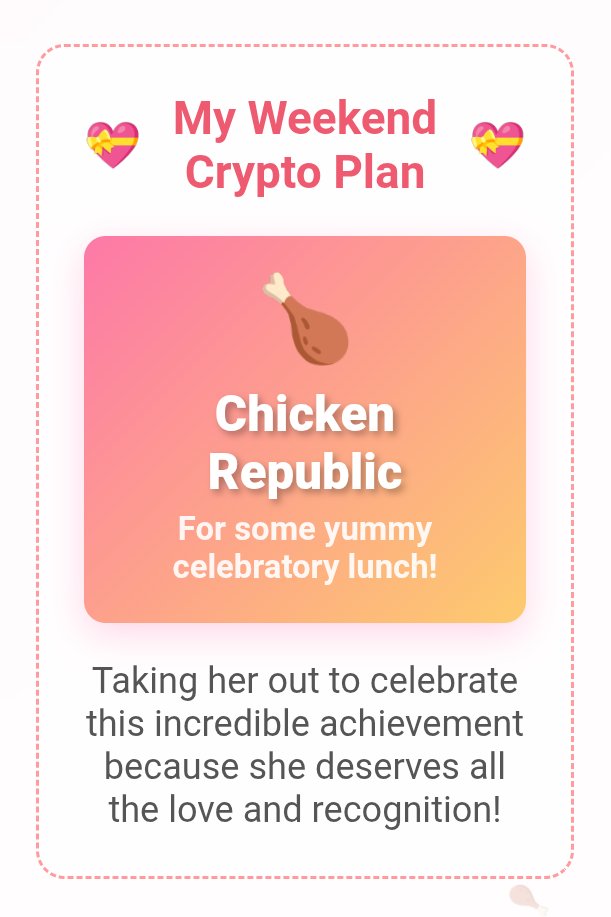 Isobara (@isobarasam) on Twitter photo <a href="/dufflehq/">Duffle by Ivorypay</a> My amazing sister just graduated and came out best of her set! 🎓✨ I'm so incredibly proud of her hard work and dedication she absolutely crushed it!
My Weekend Crypto Plan: Taking her to Chicken Republic for some yummy celebratory lunch! 🍗❤️ She deserves all the love. <a href="/dufflehq/">Duffle by Ivorypay</a> My amazing sister just graduated and came out best of her set! 🎓✨ I'm so incredibly proud of her hard work and dedication she absolutely crushed it!
My Weekend Crypto Plan: Taking her to Chicken Republic for some yummy celebratory lunch! 🍗❤️ She deserves all the love.