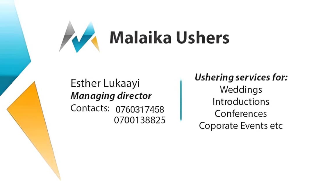 Lukayi Esther Kisakye Chosen (@lukayi_chosen) on Twitter photo <a href="/wekesa_amos/">Amos Wekesa</a> <a href="/RwenzoriMarathn/">Tusker Lite Rwenzori Marathon</a> Bringing grace, warmth & or order to every event.
Professional ushering services you can count on. ✨
Let’s make your next event unforgettable! <a href="/wekesa_amos/">Amos Wekesa</a> <a href="/RwenzoriMarathn/">Tusker Lite Rwenzori Marathon</a> Bringing grace, warmth & or order to every event.
Professional ushering services you can count on. ✨
Let’s make your next event unforgettable!