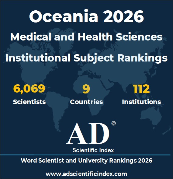 🩺 Oceania 2026 – Medical &amp; Health Sciences Rankings

6,069 scientists | 9 countries | 112 institutions
Which universities lead in health research?

@UniofMelbourne @unsw <a href="/MonashUni/">Monash University</a>
@UniofSydney @uq_news <a href="/AucklandUni/">University of Auckland | Waipapa Taumata Rau</a>

🔗adscientificindex.com
#ADScientificindex2026 #Oceania2026