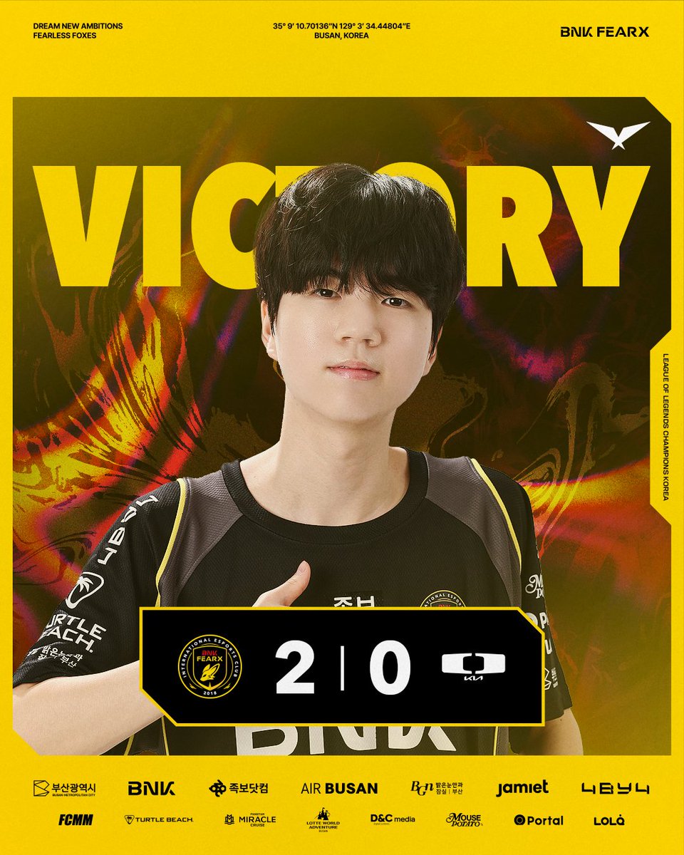 𝟮𝟬𝟮𝟱 𝗟𝗖𝗞 | 𝗠𝗔𝗧𝗖𝗛 𝟭𝟭𝟱 𝘃𝘀 <a href="/DplusKia/">Dplus Kia</a>

RESULT : VICTORY

#BNKFEARX #BFXWIN #LCK #DreamNewAmbitions