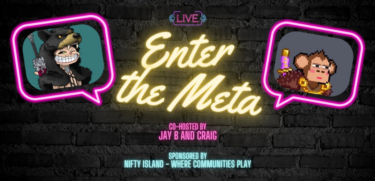 Craig (@craigdoesweb3) on Twitter photo It's game night...
Spaces with <a href="/ClassicsCrypto/">Jay B π»π</a> (3pm EST) and special guest <a href="/NFT1nsight/">insight.chimp</a>
Then game night:
β°οΈ 4.00pm EST:
πΊ Streaming live on π, Soulbound, and Abstract
π£ Nifty Island VC
π 10K BLOOMS Rewards & More
π niftyis.land/Chimpers/0
!CHIMP It's game night...
Spaces with <a href="/ClassicsCrypto/">Jay B π»π</a> (3pm EST) and special guest <a href="/NFT1nsight/">insight.chimp</a>
Then game night:
β°οΈ 4.00pm EST:
πΊ Streaming live on π, Soulbound, and Abstract
π£ Nifty Island VC
π 10K BLOOMS Rewards & More
π niftyis.land/Chimpers/0
!CHIMP