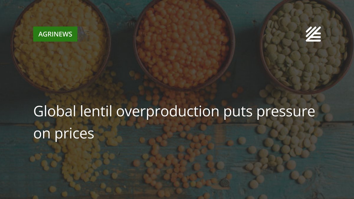 💰 Global #lentil overproduction puts pressure on #prices

Over the past month, prices for Canadian lentils (the industry benchmark) have fallen from $820 to $620 per ton.

Read more 👉surl.li/vmnnmi