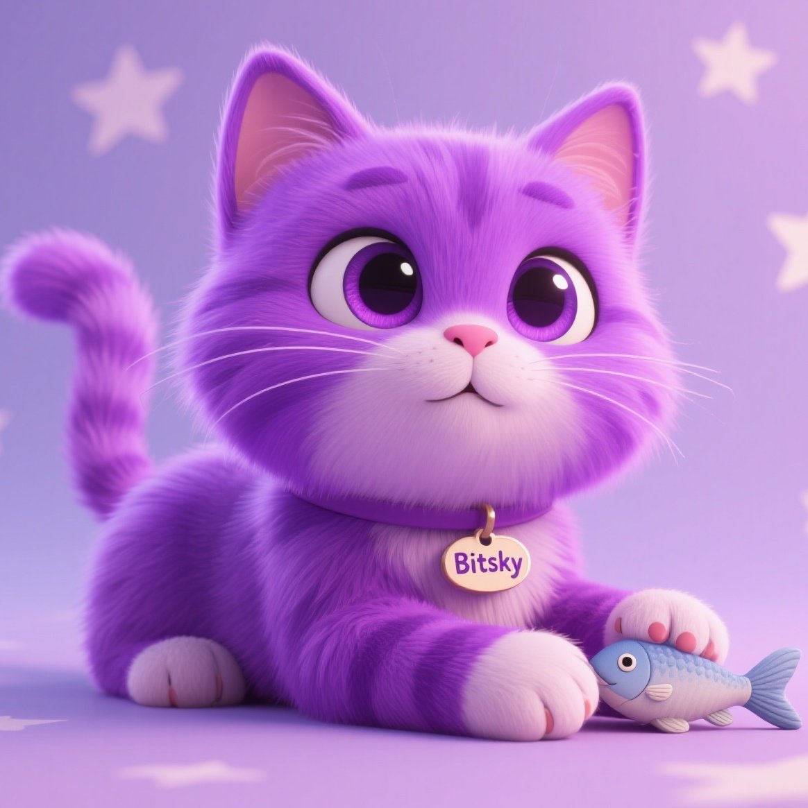 People love purple cats. It's a symbol of luck.