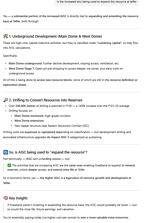The_GoldFalcon's tweet photo. @RyanCla71284542 @hinds_stuart fair points but i did some high level analysis (just on the AISC which i think is the biggest factor for the decline) and they are expanding the resource at Telfer, so should deliver higher returns long-term. https://t.co/09YXFHpdQy
