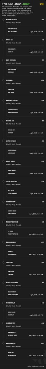 Josh (@joshuadasilva) on Twitter photo Round 2.
<a href="/GamblyBot/">Gambly Bot</a> dk
Check out this 17-leg Parlay I just placed on DraftKings! sportsbook.draftkings.com/social/post/35… Round 2.
<a href="/GamblyBot/">Gambly Bot</a> dk
Check out this 17-leg Parlay I just placed on DraftKings! sportsbook.draftkings.com/social/post/35…
