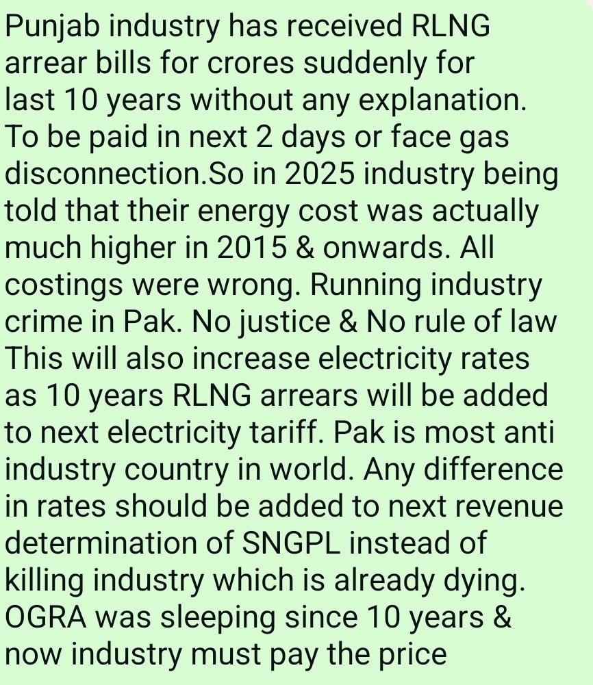 <a href="/PakPMO/">Prime Minister's Office</a> <a href="/CMShehbaz/">Shehbaz Sharif</a> <a href="/MIshaqDar50/">Ishaq Dar</a> <a href="/betterpakistan/">Ahsan Iqbal</a> <a href="/akleghari/">Awais Leghari</a> <a href="/jam_kamal/">Jam Kamal Khan</a> <a href="/AliPervaiz450/">Ali Pervaiz Malik</a> <a href="/sifcpakistan/">SIFC | Special Investment Facilitation Council🇵🇰</a> <a href="/Official_PetDiv/">Petroleum Division, Ministry of Energy</a> <a href="/Financegovpk/">Ministry of Finance, Government of Pakistan</a> <a href="/MaryamNSharif/">Maryam Nawaz Sharif</a> How in the world can gas rate be increased 10 years retrospectively? No hope for exports or industry in Pakistan. No calculation given