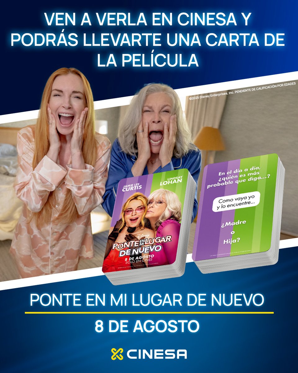 La secuela más esperada ya está en cines 💜💚
Disfruta de #PonteEnMiLugarDeNuevo en #Cinesa y llévate una carta exclusiva de la película.
🤩 ¡Hay varios modelos para coleccionar, no te quedes sin el tuyo!
