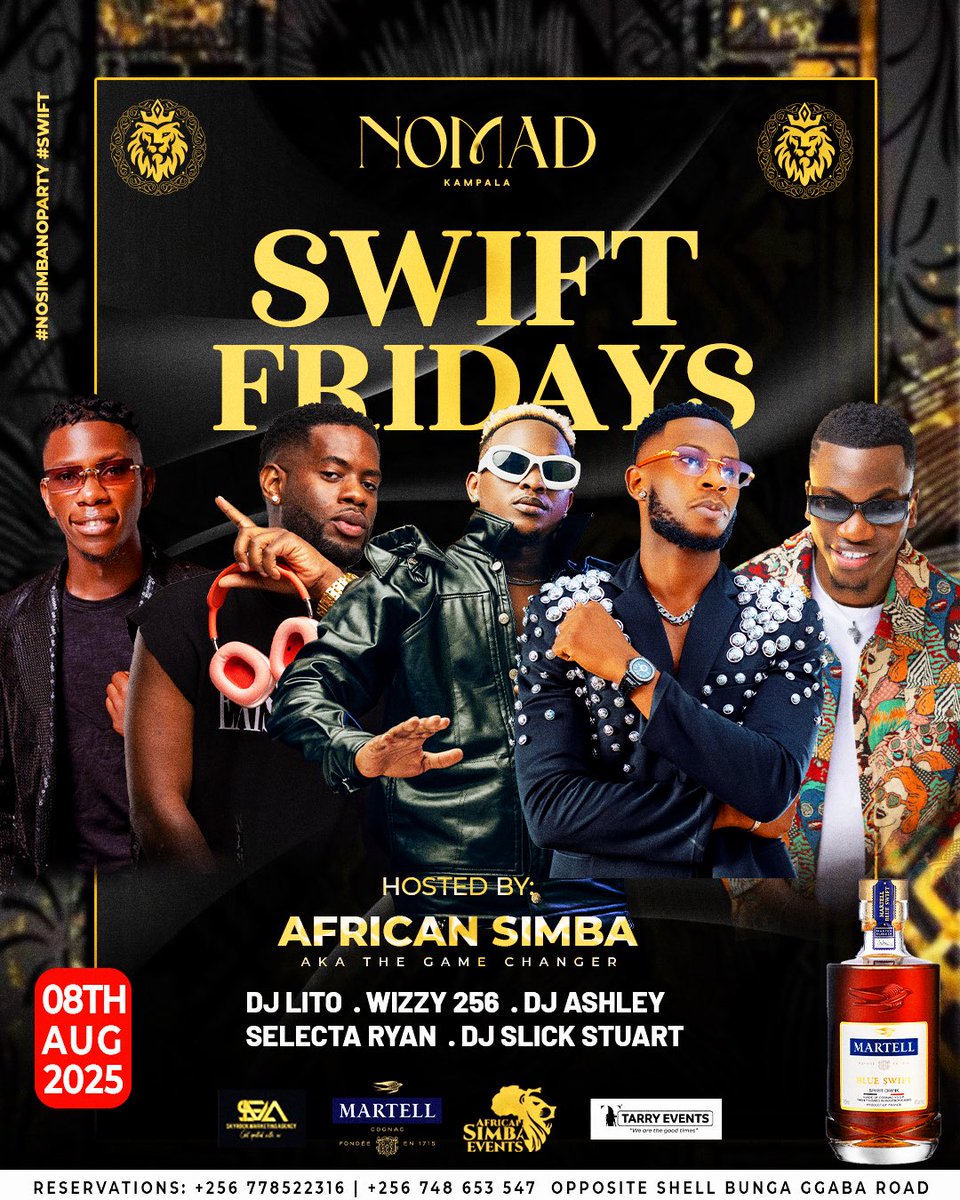 NOMAD_KAMPALA's tweet photo. Swift Fridays just got a whole new vibe with @africansimbaevents 🔥 bringing the unstoppable party @nomad_kampala no SiMbA No pArTy 💃🏽🕺
#SwiftFridays
#AfricanSimba
#NomadKampala” https://t.co/CkD5zgRzo2