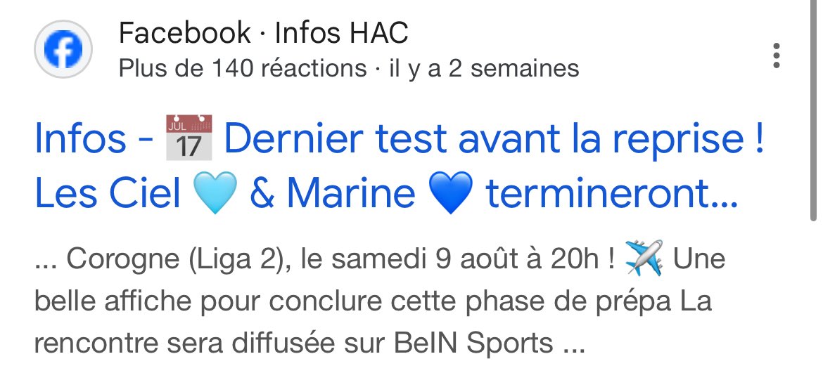 Football Plaisir (@fplaisir94) on Twitter photo ❌Le match face au <a href="/RCDeportivo/">RC Deportivo</a> n’est pas diffusé sur BeIn Sports comme annoncé par les génies d’infos HAC #FakeNews
Le match est disponible sur la chaîne YouTube du club Espagnol :
youtube.com/live/k9RgxFIiI…
Beau Week end en Ciel et Marine 🩵💙 ❌Le match face au <a href="/RCDeportivo/">RC Deportivo</a> n’est pas diffusé sur BeIn Sports comme annoncé par les génies d’infos HAC #FakeNews
Le match est disponible sur la chaîne YouTube du club Espagnol :
youtube.com/live/k9RgxFIiI…
Beau Week end en Ciel et Marine 🩵💙