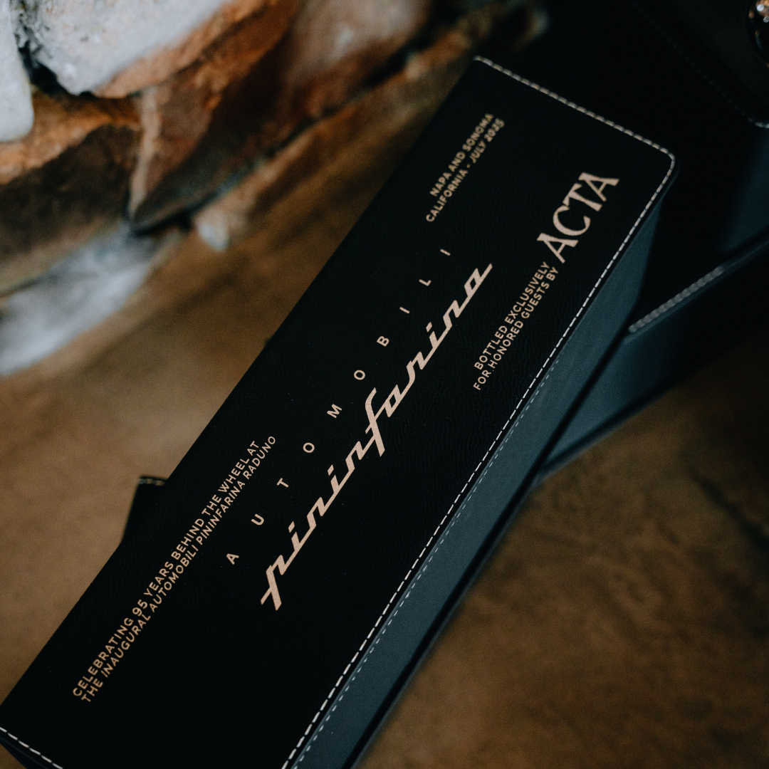 For the participants of the Battista Raduno, the day ended at the ACTA Winery in Alexander Valley. 

Here, they enjoyed a private tasting and took home personalised bottles of ACTA wine, designed exclusively for this year's owners' event.

#AutomobiliPininfarina #BattistaRaduno