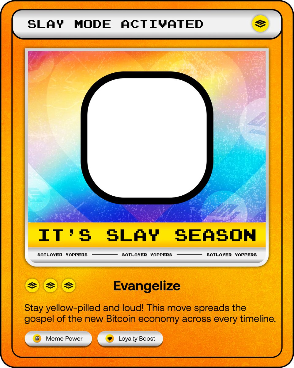 LAST HURRAH, YAPPERS 🔥

We made a fun lil' Yapper Profile Card just for you!

💛 Customize it with your X profile pic
💛 Post it on X with the caption "It's time to SLAY #SLAYSeason"
💛 Share your tweet link on the #⁠slay-season channel on Discord

We’re giving 1000 XPs to