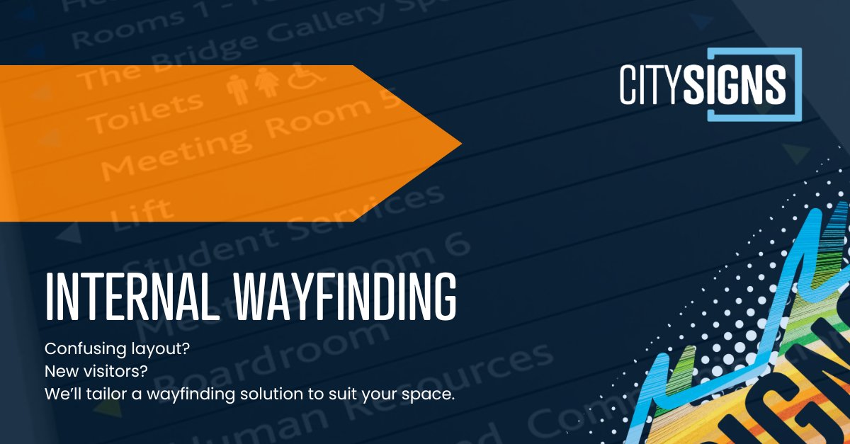 Confusing layout? New visitors?

Clear internal signage helps customers and staff find their way – from reception signs to directional arrows and door labels.

We’ll tailor a wayfinding solution to suit your space.

Talk to us today: info@citysigns.co.uk

#WorcestershireHour