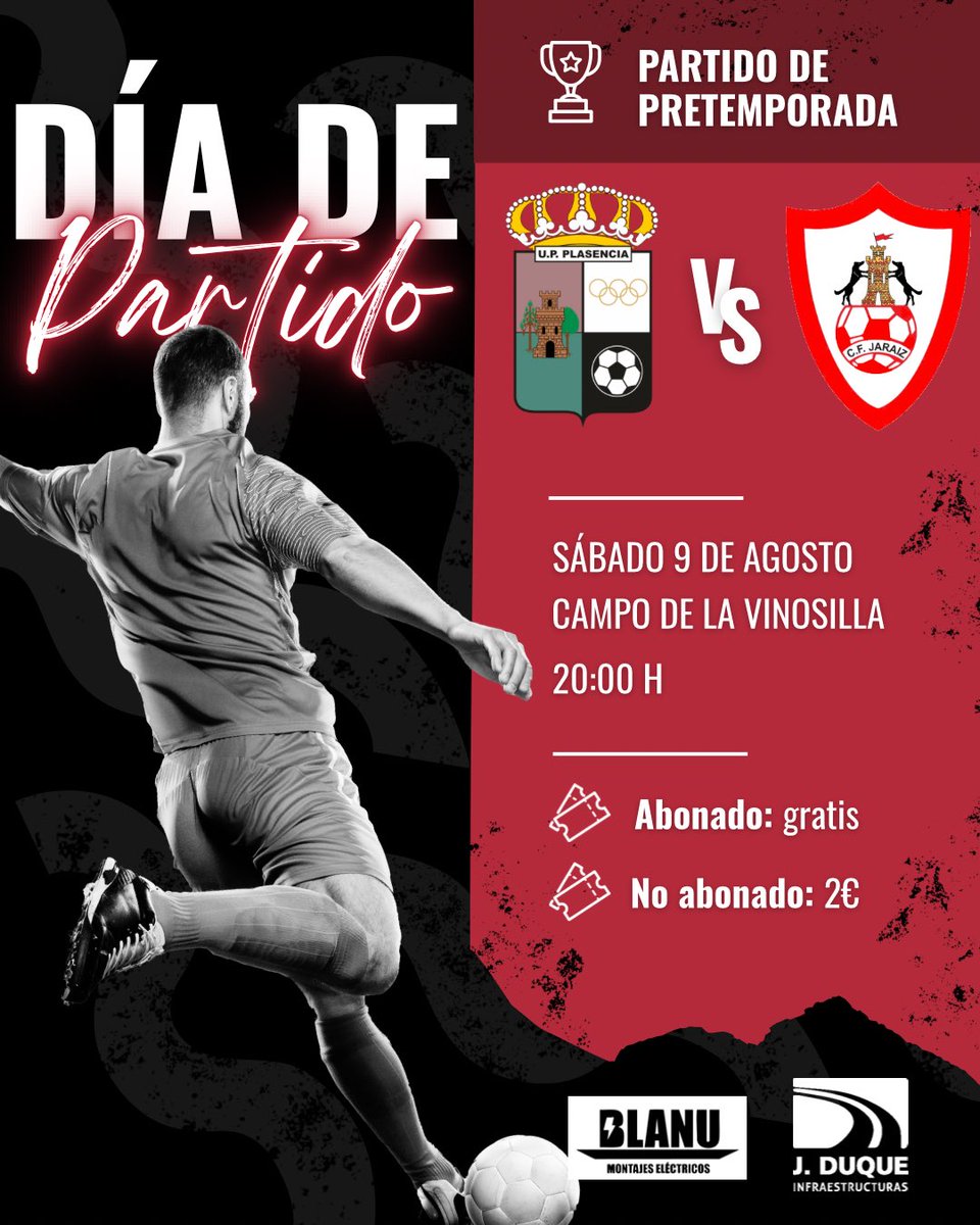 U.P. Plasencia (@upplasencia_) on Twitter photo โฝ๏ธยก๐๐ฆ๐ฉ๐๐ณ๐๐ฆ๐จ๐ฌ ๐ฅ๐ ๐ฉ๐ซ๐๐ญ๐๐ฆ๐ฉ๐จ๐ซ๐๐๐ ๐๐ ๐ฅ๐ ๐ฆ๐๐ฃ๐จ๐ซ ๐๐จ๐ซ๐ฆ๐!
Este sรกbado 9 de agosto, a las 20:00h ๐๏ธen el campo de la Vinosilla, ante el C.F. Jaraรญz.
๐๏ธAbonado: entrada gartuita
๐๏ธNo abonados: 2โฌ
๐๐จ๐ฆ๐ข๐๐ง๐ณ๐ ๐ฅ๐ ๐ซ๐๐ฆ๐จ๐ง๐ญ๐๐๐๐ค๐ค โฝ๏ธยก๐๐ฆ๐ฉ๐๐ณ๐๐ฆ๐จ๐ฌ ๐ฅ๐ ๐ฉ๐ซ๐๐ญ๐๐ฆ๐ฉ๐จ๐ซ๐๐๐ ๐๐ ๐ฅ๐ ๐ฆ๐๐ฃ๐จ๐ซ ๐๐จ๐ซ๐ฆ๐!
Este sรกbado 9 de agosto, a las 20:00h ๐๏ธen el campo de la Vinosilla, ante el C.F. Jaraรญz.
๐๏ธAbonado: entrada gartuita
๐๏ธNo abonados: 2โฌ
๐๐จ๐ฆ๐ข๐๐ง๐ณ๐ ๐ฅ๐ ๐ซ๐๐ฆ๐จ๐ง๐ญ๐๐๐๐ค๐ค