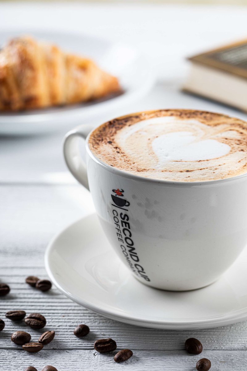 What time is #Latte time? Anytime at #SecondCupGlobal #Cafes. Pop in for a delicious fresh croissant and a latte. What's your favorite time for a latte? Don't miss out on our fresh croissants! #mysecondcup #CroissantTime #SecondCupMoments
