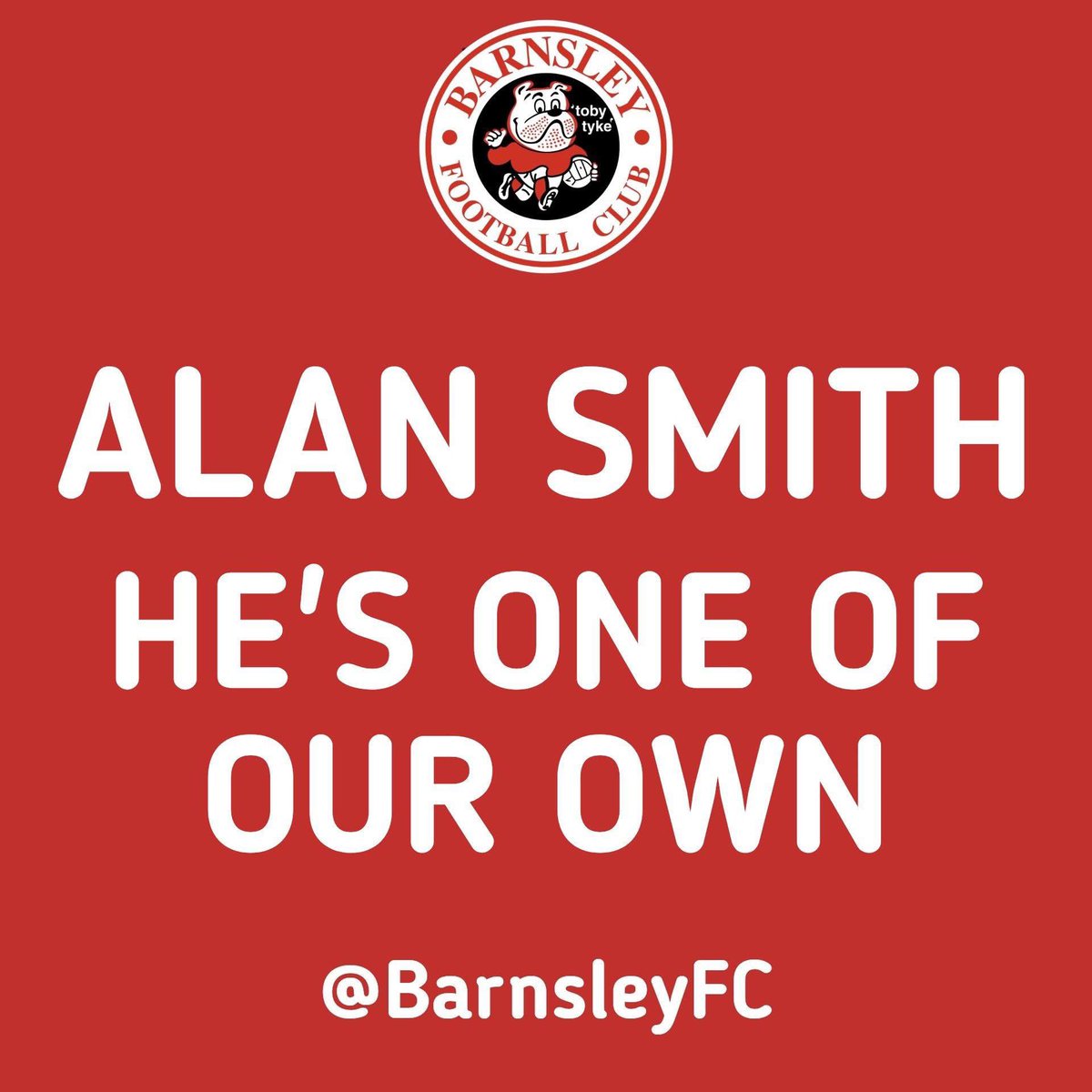 SamBfc86 (@samanthaskidm10) on Twitter photo On the 71st minute of this Saturday's <a href="/BarnsleyFC/">Barnsley FC</a> game against <a href="/burtonalbionfc/">Burton Albion FC</a>, we would like to do a minute's applause to celebrate the life of <a href="/AlSmith_tykemad/">Alan Smith</a> ❤️🕊️ 🙏
Lets get "he's one of our own" sung at this time👏👏👏👏 On the 71st minute of this Saturday's <a href="/BarnsleyFC/">Barnsley FC</a> game against <a href="/burtonalbionfc/">Burton Albion FC</a>, we would like to do a minute's applause to celebrate the life of <a href="/AlSmith_tykemad/">Alan Smith</a> ❤️🕊️ 🙏
Lets get "he's one of our own" sung at this time👏👏👏👏