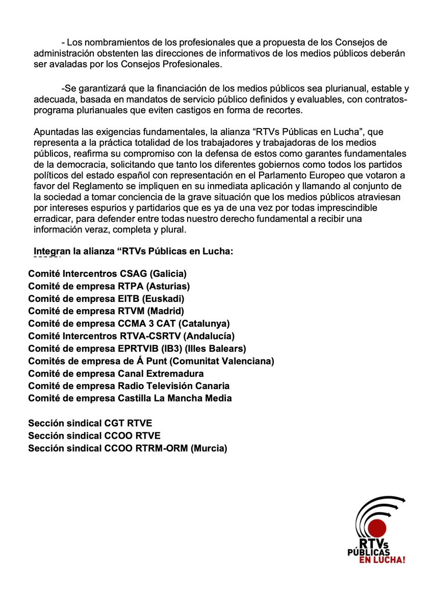 TrabajadoresCanalSur (@agrupacioncs) on Twitter photo Desde la <a href="/AgrupacionCS/">TrabajadoresCanalSur</a> apoyamos a las <a href="/rtvpublicalucha/">rtvpublicasenlucha</a> sobre el Reglamento Europeo de Libertad de Medios #cumplimientoEMFA Desde la <a href="/AgrupacionCS/">TrabajadoresCanalSur</a> apoyamos a las <a href="/rtvpublicalucha/">rtvpublicasenlucha</a> sobre el Reglamento Europeo de Libertad de Medios #cumplimientoEMFA
