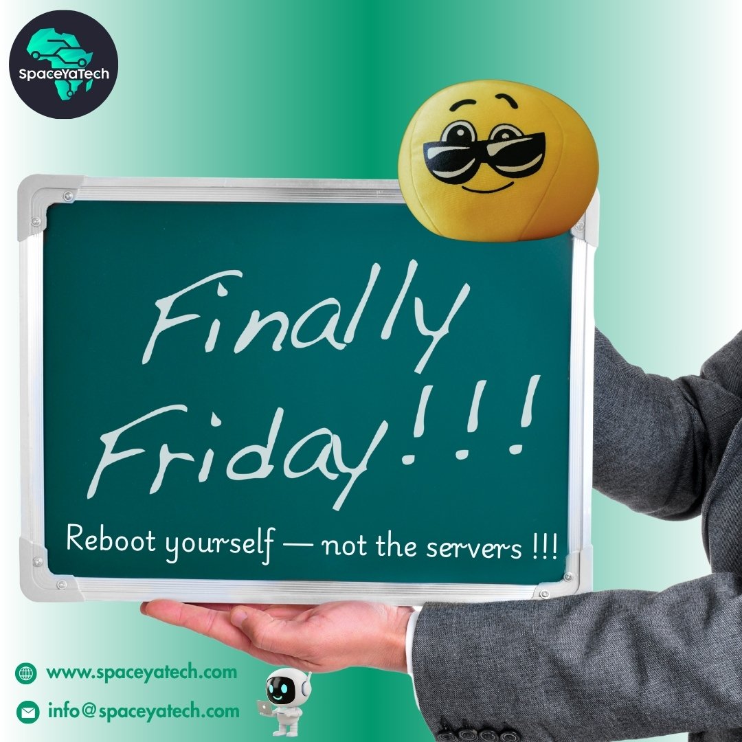 SpaceYaTech's tweet image. The only thing crashing this weekend is you on the couch 😎
#FinallyFriday #TechieTimeout #RebootMode