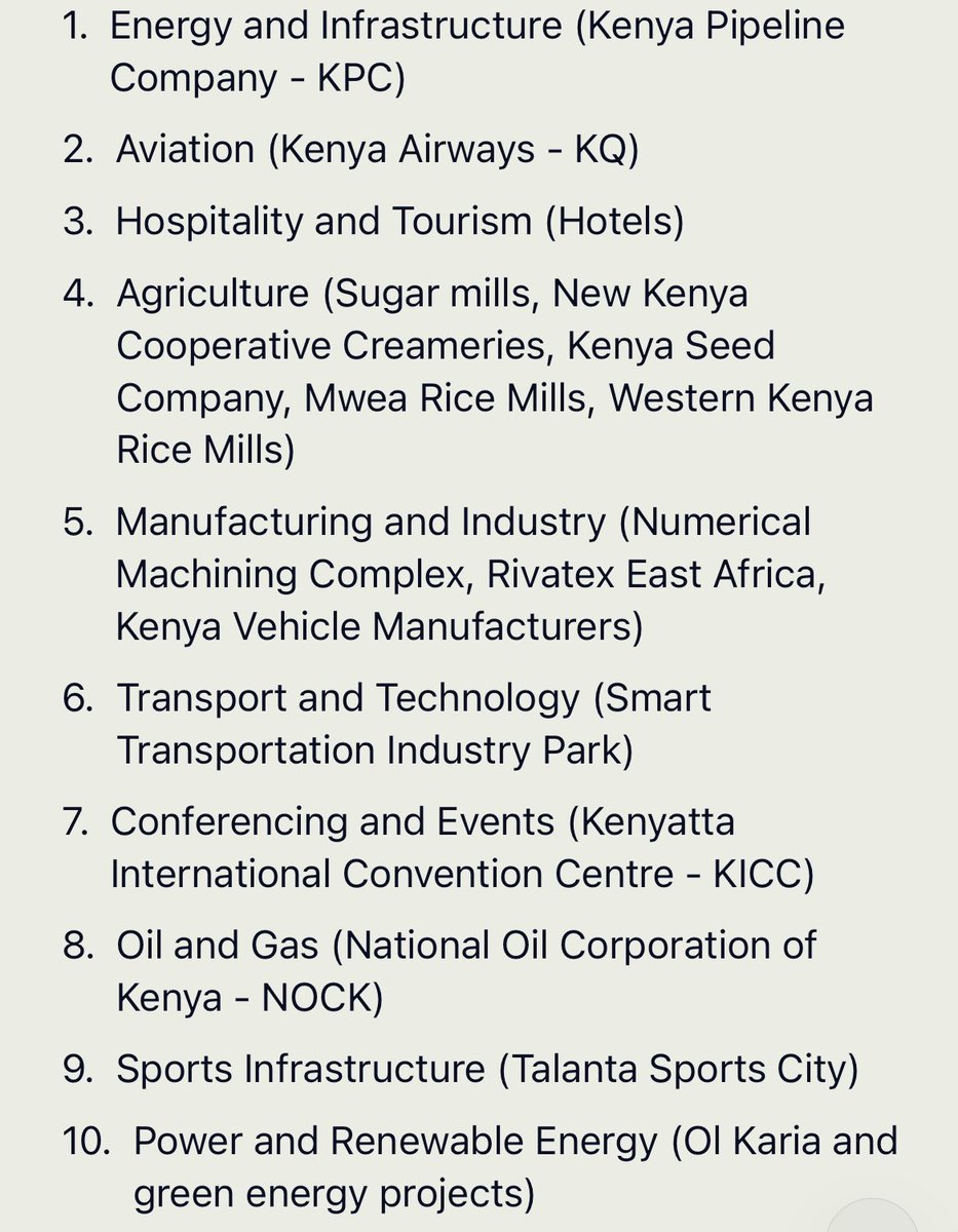 List of crucial government sectors which Ruto has either sold or leased to private sectors just 3 years in office.