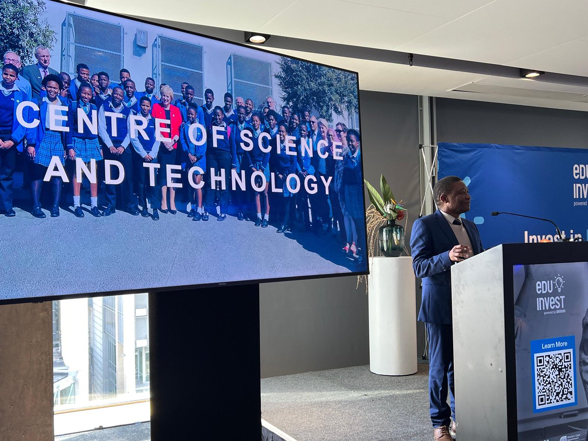 Mr. Motaung from COSAT high school, presenting their achievements, their vision for their learners and the opportunities for investment at their school. #EduInvest #InvestInEducation2025