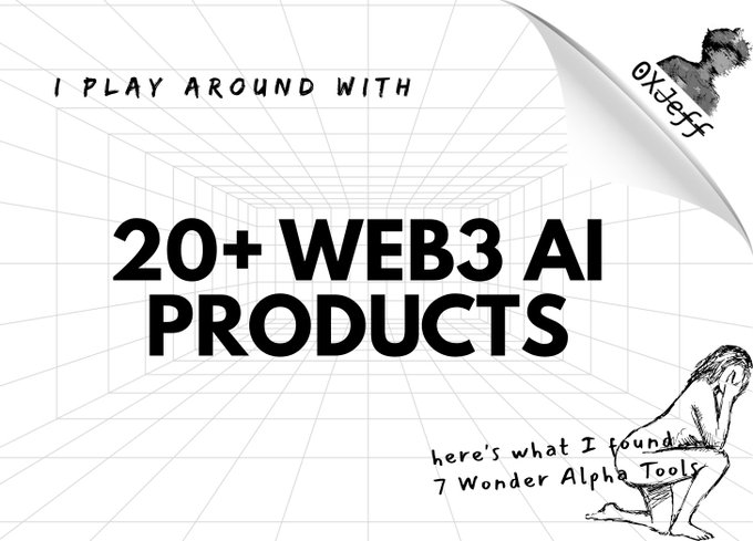 Illustration of 20+ Web3 AI Products by DeFi0xJeff