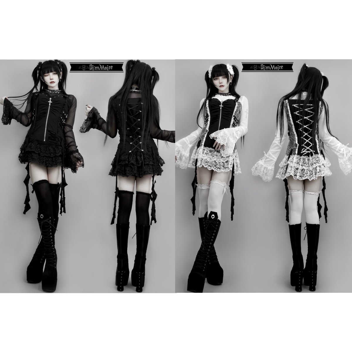 フリルに埋もれて見る悪夢ドレス DimMoire ￼black Lサイズ DimMoire