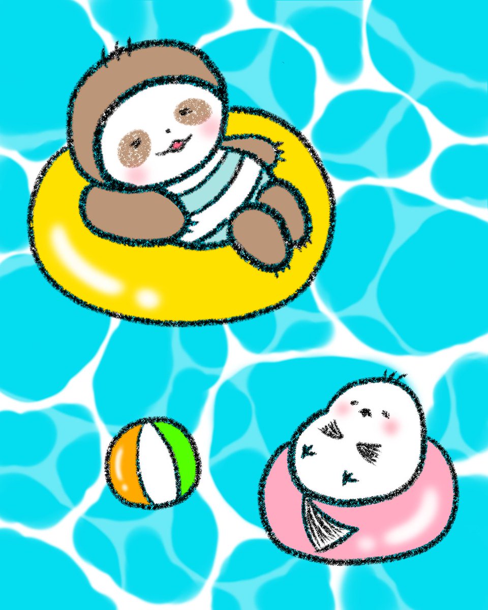 プールでプカプカ🦥🛟

 #イラスト好きな人と繋がりたい