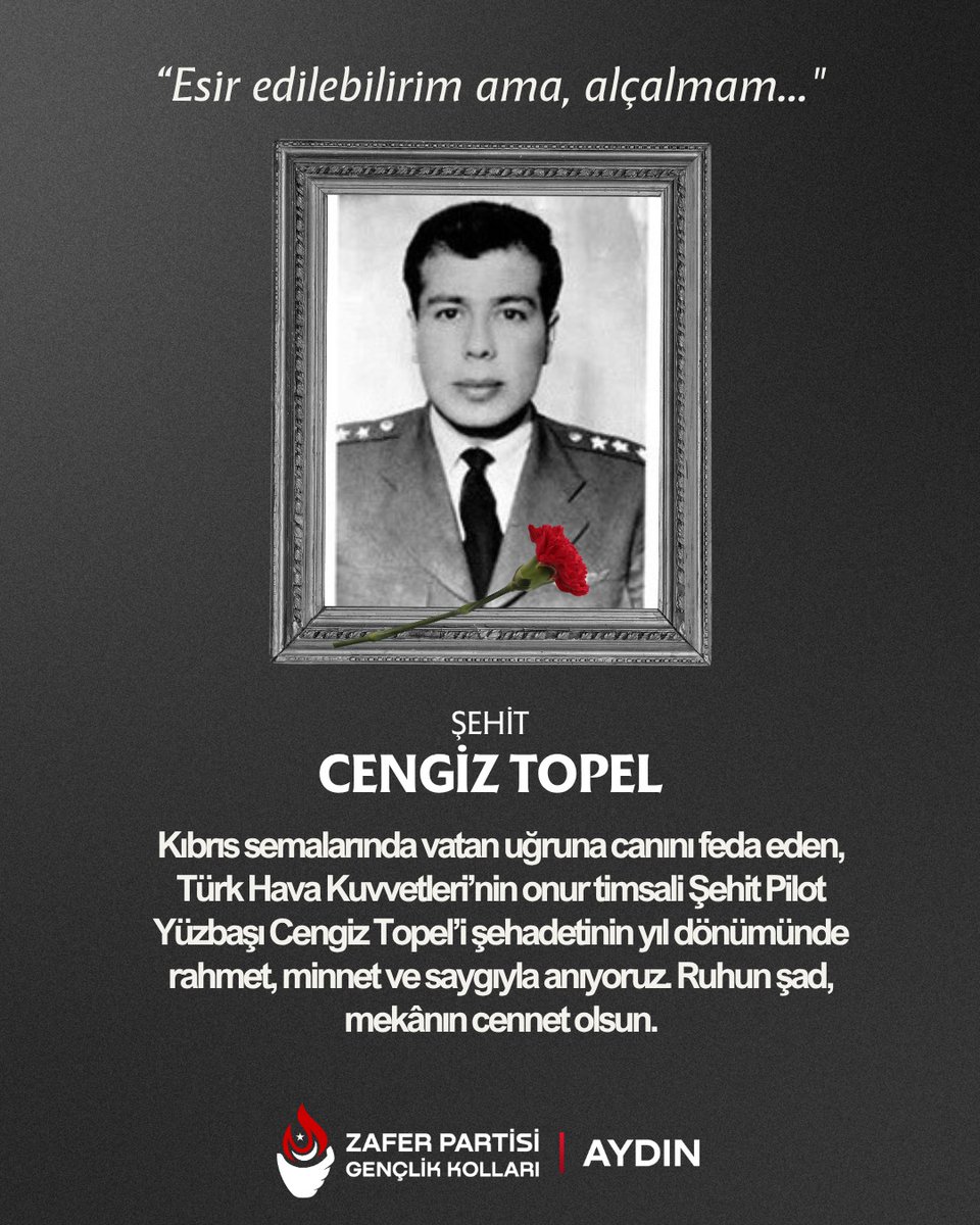 8 Ağustos 1964’te Kıbrıs semalarında vatanı için görev yapan Pilot Yüzbaşı Cengiz Topel, uçağı düşürüldükten sonra esir düştü. İşkence gördü… Ve o işkenceler, 11 Ağustos 1964 tarihli otopsi raporuna acı bir şekilde yansıdı. 

Minnetle, rahmetle… Asla unutulmayacaksın.