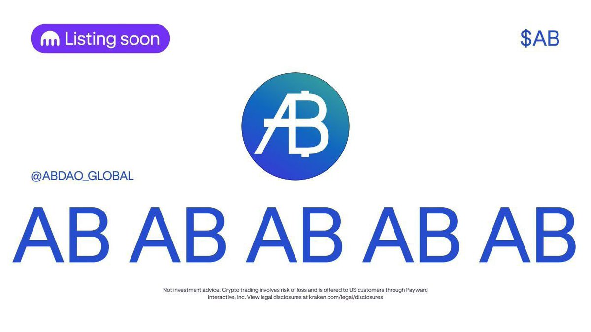 AB Lists on Kraken, a Long-Standing U.S. Compliant Exchange: Buy Directly with USD and EUR

AB DAO announces that AB officially went live on Kraken on August 7, 2025. Users can now deposit AB and place post-only limit orders (orders will not match yet). Full trading will begin