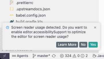 got this in Cursor...should I be scared 👀. I don't use a screenreader