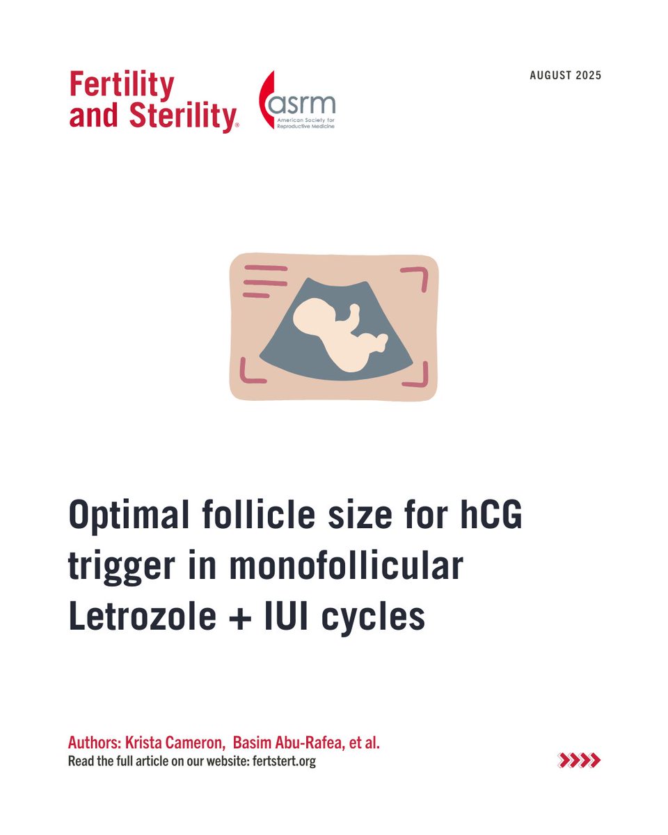 FertStert's tweet photo. Optimal follicle size for human chorionic gonadotropin trigger in mono-follicular growth during letrozole-induced intrauterine insemination cycles: Findings from a large retrospective study

Full text 👇
https://t.co/bLG7LJKQyU https://t.co/hwdCvPR4zK