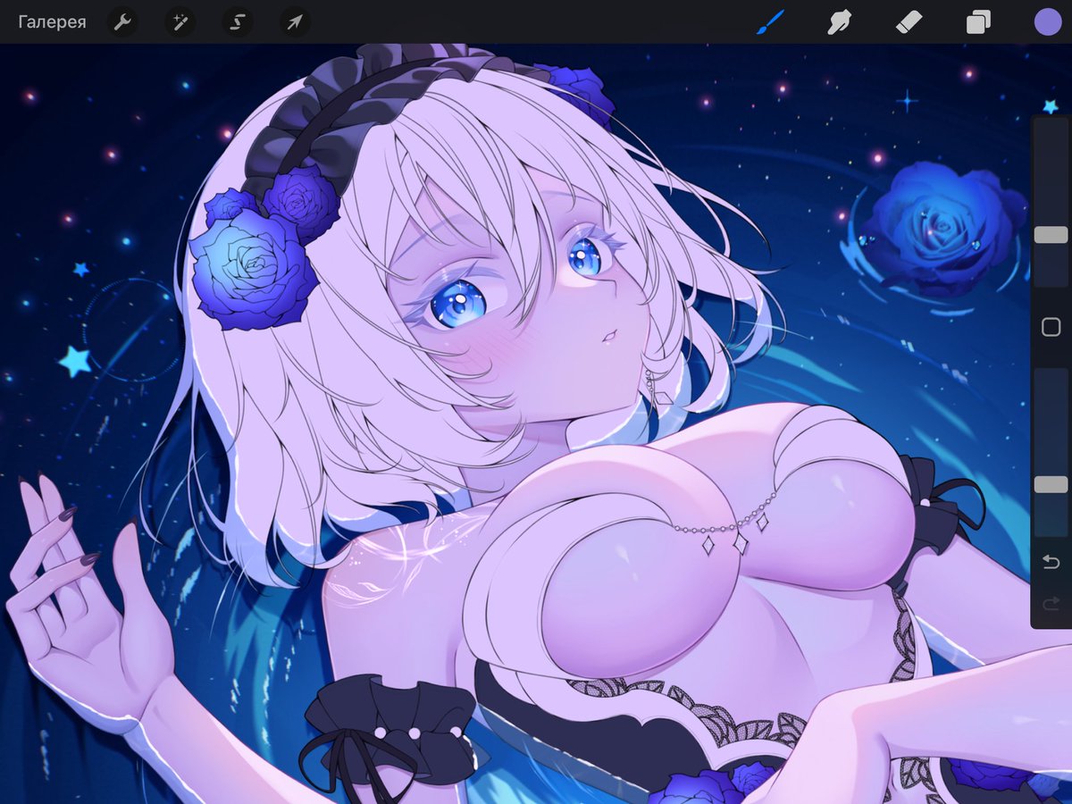 A little more of the process 🩵🌌

#artmoots #digitalart #illustration #AnimeArt #ArtistOnTwitter