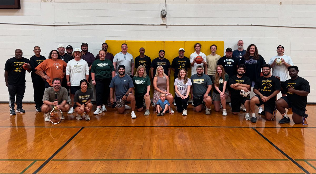 Most of our 25-26 Crockett Cougar coaching staff - an amazing group of humans! We are ready for a great year!! <a href="/AISDAthletics/">Austin ISD Athletics</a> <a href="/AustinCrockett/">Crockett ECHS</a>