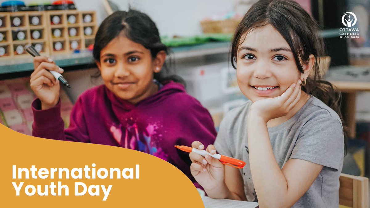 💫 Happy International Youth Day to all our brilliant OCSB students!

Your ideas, voices &amp; energy are shaping a better world — one kind act, bold question &amp; brave step at a time.

Keep dreaming big. The future needs you. ❤️

#InternationalYouthDay @ocsbstudents @ottcatholicsb