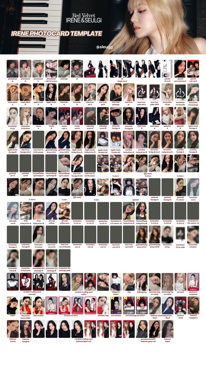 Red Velvet - IRENE & SEULGI 'TILT' complete photocard template