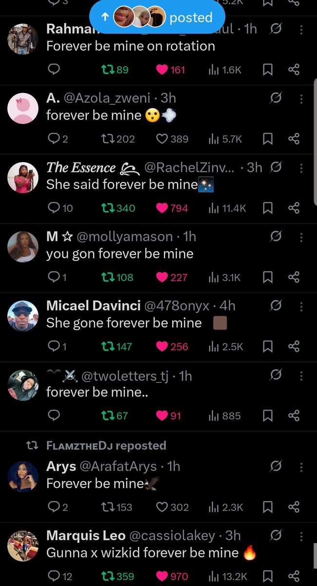 This is what half of my TL looks like. 
Gunna X Trap Niggga Wizkid, has caused a global pandemic, with Forever Be Mine. The world is happy.🥶😫💎💎