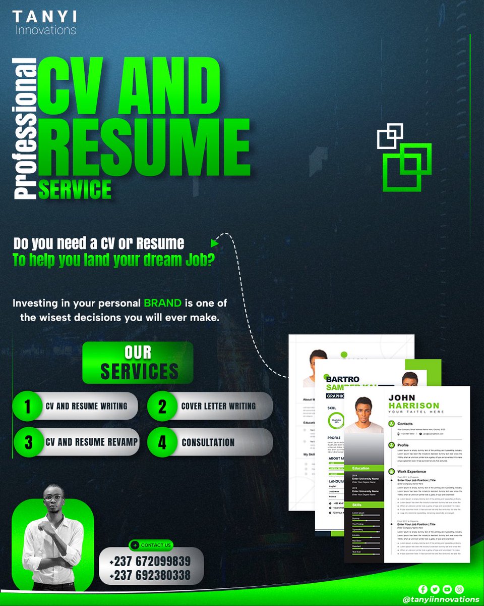 blessed_tanyi's tweet image. Want to land your dream job?
Start with a professionally crafted CV that SELLS your skills. 🚀
📄 We write | revamp | consult
 #CVWriting #CareerGrowth