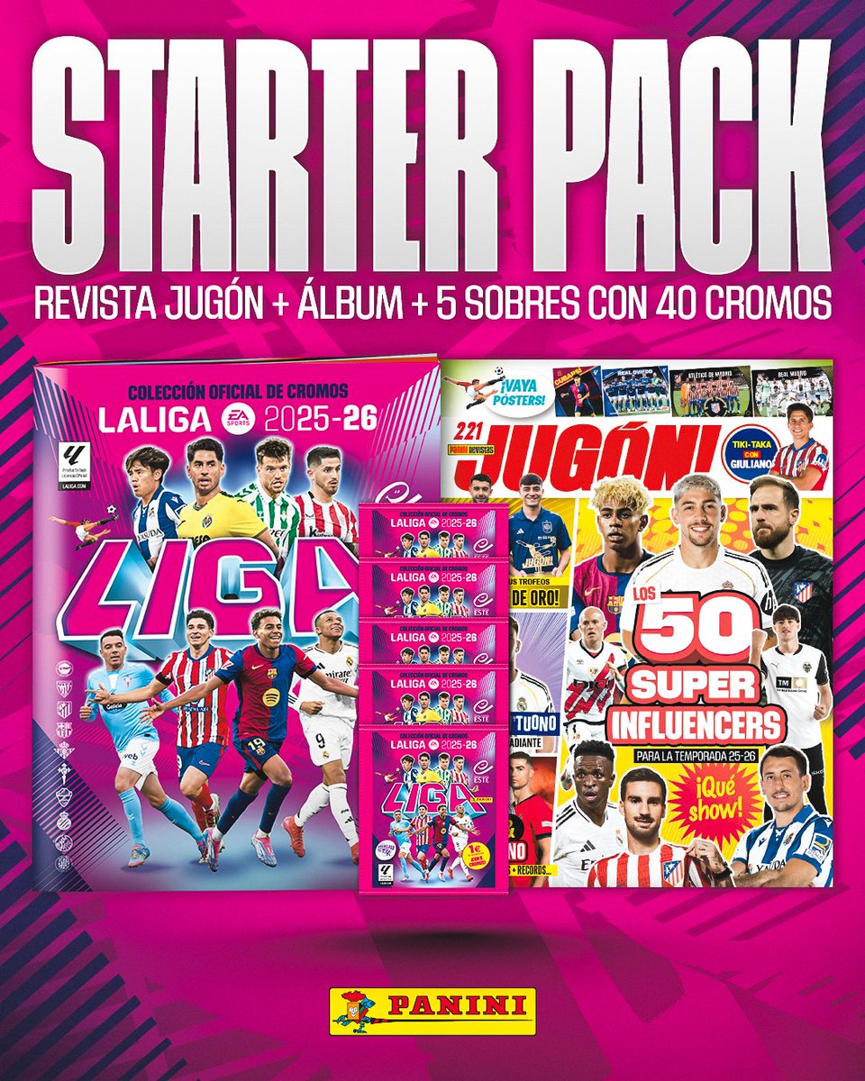 🚨 ¡Empieza a lo grande la nueva colección de <a href="/LaLiga/">LALIGA</a> con este espectacular pack de lanzamiento!

✅ Revista Jugón
✅ Álbum + 5 sobres con 40 cromos

📢 ¡Disponible en puntos de venta habituales! #AlbumPaniniLALIGA