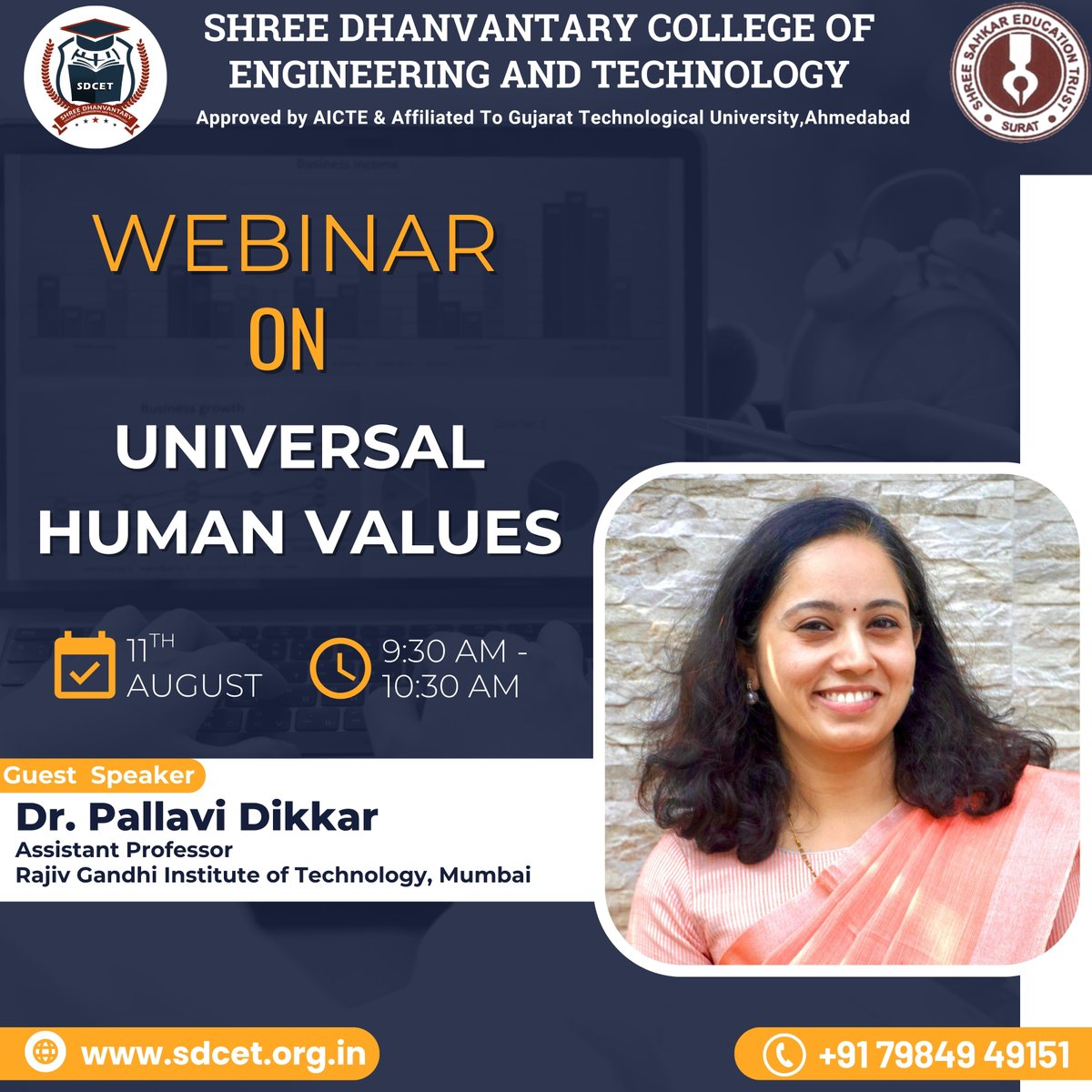 DhanvantaryC's tweet image. 🌍 Embrace the Essence of Humanity!
SDCET presents a meaningful webinar on &quot;Universal Human Values&quot; with Dr. Pallavi Dikkar from Rajiv Gandhi Institute of Technology, Mumbai. 🧠❤️

#SDCETWebinar #HumanValues #UniversalHumanValues #SDCETEvents #ValueEducation #HolisticLearning